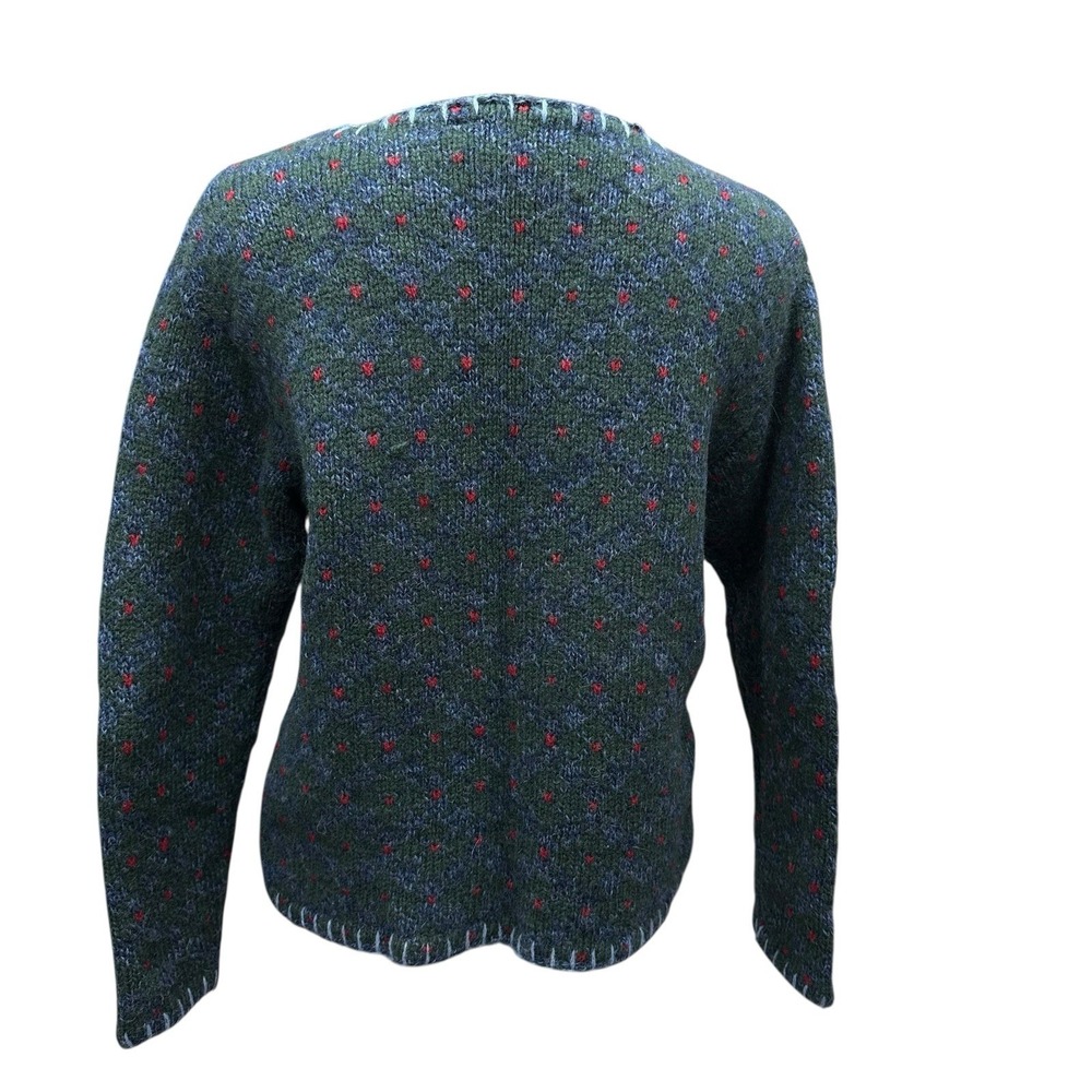 Vtg Liz Claiborne 80s 90s Ugly Cosby Granny Sweater Xmas Hand Knitted Wool SZ M - Picture 6 of 9